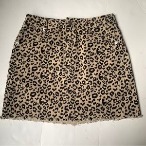 EUC Cotton Candy LA Leopard Print Mini Denim Jean Skirt Size S
